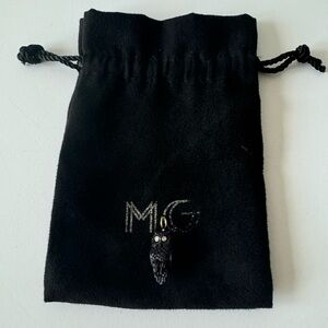 Maura Green Black Carved Wood Owl Pendant with Diamonds